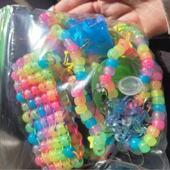 sour patch Kawaii Kandi Kid drop star Necklace Cuff Earrings Glow jewelry Set. - Picture 6 of 9